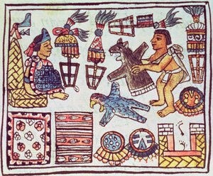 Ms Palat. 218-220 Libro IX Montezuma II (1466-1520) riceve tributi, dal 